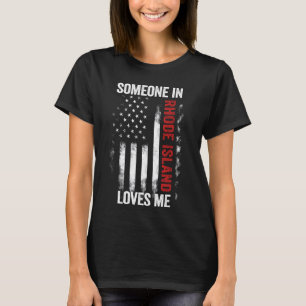 T-shirt Quelqu'Un À Rhode Island M'Aime Ocean State