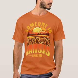 T-shirt Quelqu'un au Kansas m'aime Sunflower State drôle