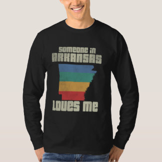 T-shirt Quelqu'Un Dans L'Arkansas M'Aime Retro Land Map Et
