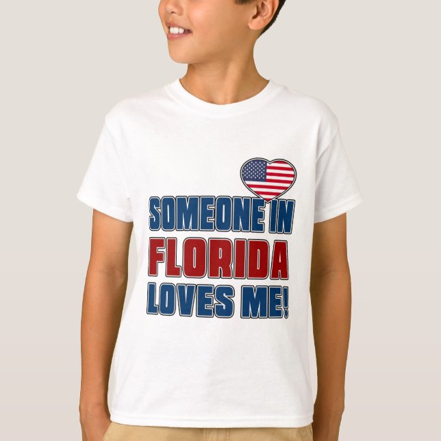 T-SHIRT QUELQU'UN M'AIME EN FLORIDE (Devant)