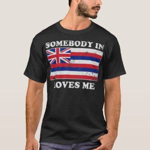 T-shirt Quelqu'Un vintage À Hawaii M'Aime Drapeau Hawaïen