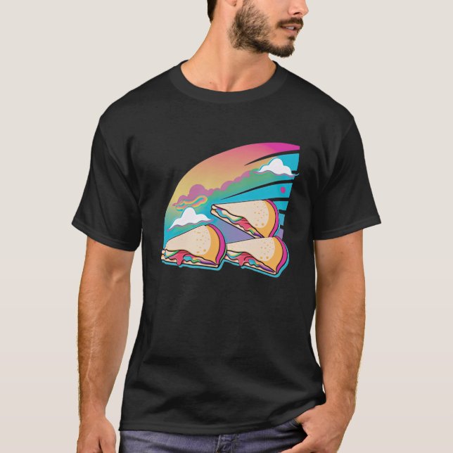 T-shirt Quesadillas Vaporwave Rétrowave (Devant)