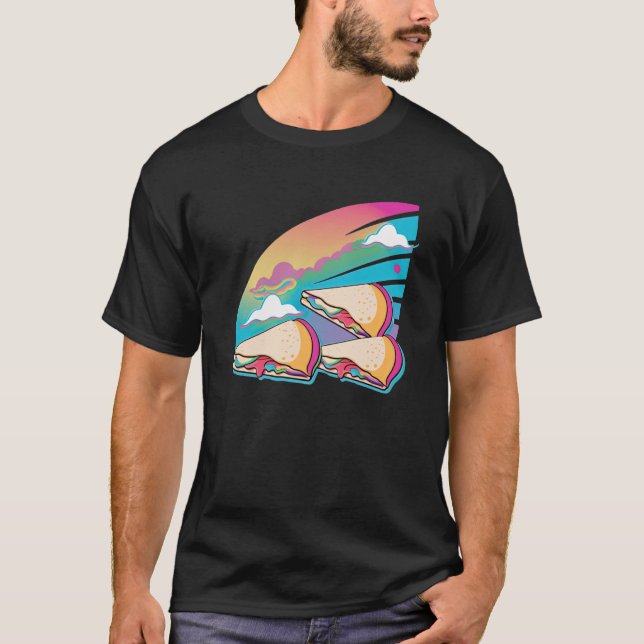 T-shirt Quesadillas Vaporwave Rétrowave (Devant)