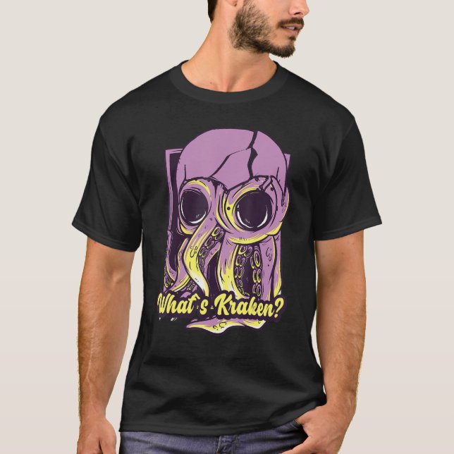T-shirt Qu'est-ce que Kraken Skull Octopus Death Squid Fun (Devant)