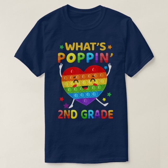 T-shirt Qu'est-ce que Poppin 2e année Retour à l'école Pop (Design devant)