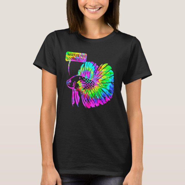 T-shirt Qu'est-ce que vous regardez, poisson Betta en colè (Devant)