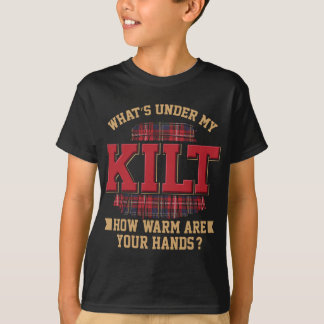 T-shirt Qu'est-ce qu'il y a sous mon enfant Que vos mains