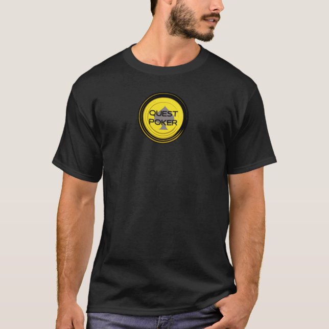 T-shirt Quest Poker Logo noir et jaune (Devant)