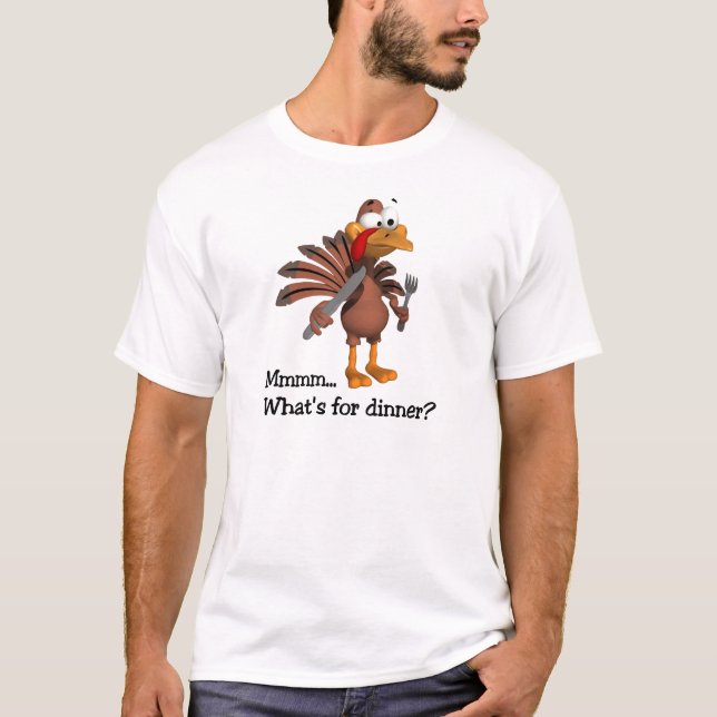 T-shirt Qu'est pour le dîner ? (Devant)