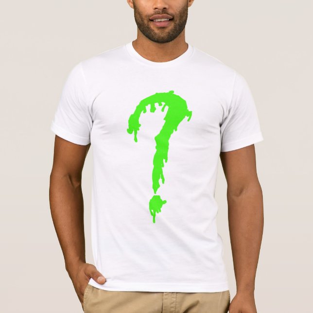 T-shirt Questionmark vert au néon frais (Devant)