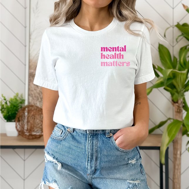 T-shirt Questions de santé mentale Citation rétro Barbieco (Mental Health Matters shirt | Retro Quote Barbiecore Pink | Aesthetic t-shirt)