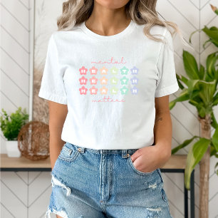 T-shirt Questions de santé mentale   Fleurs rétro Pastel R