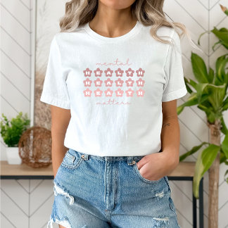T-shirt Questions de santé mentale | Fleurs rétro Rosa Cla