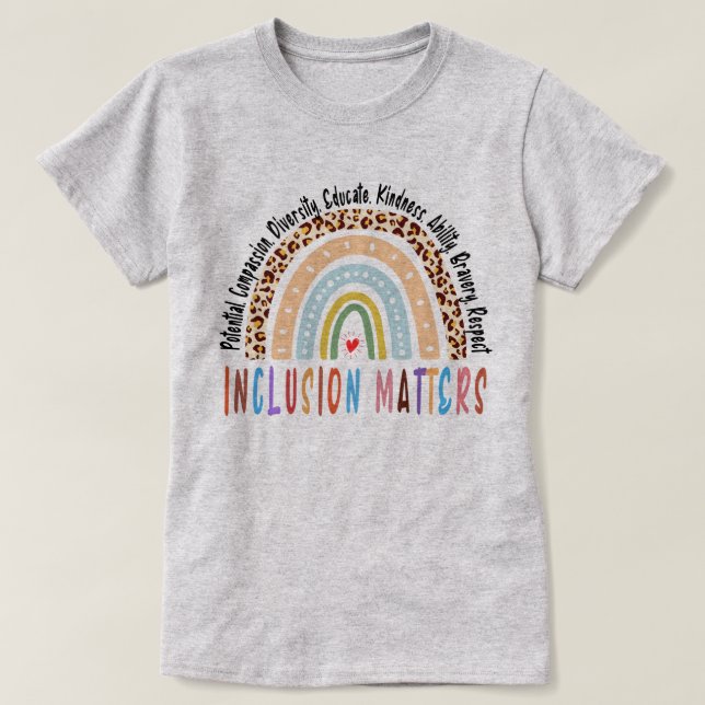 T-shirt Questions D'Inclusion, Éducation Spéciale, Autisme (Design devant)