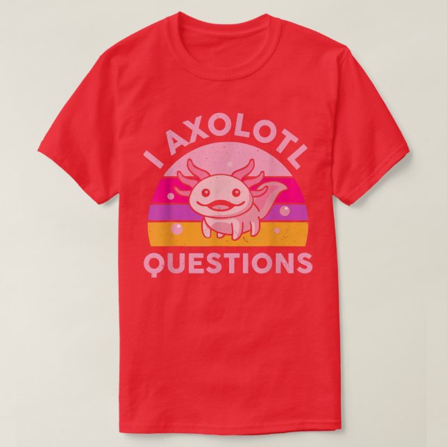 T-shirt Questions drôles sur l'Aolotl Salamandre mignonne  (Design devant)