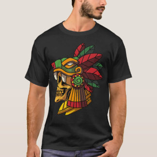 T-shirt Quetzalcoatl Aztec Crâne Maya Ancien Inca Toltec