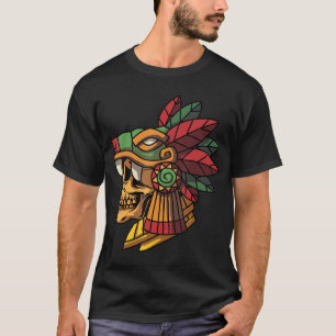 T-shirt Quetzalcoatl Aztec Crâne Maya Ancien Inca Toltec