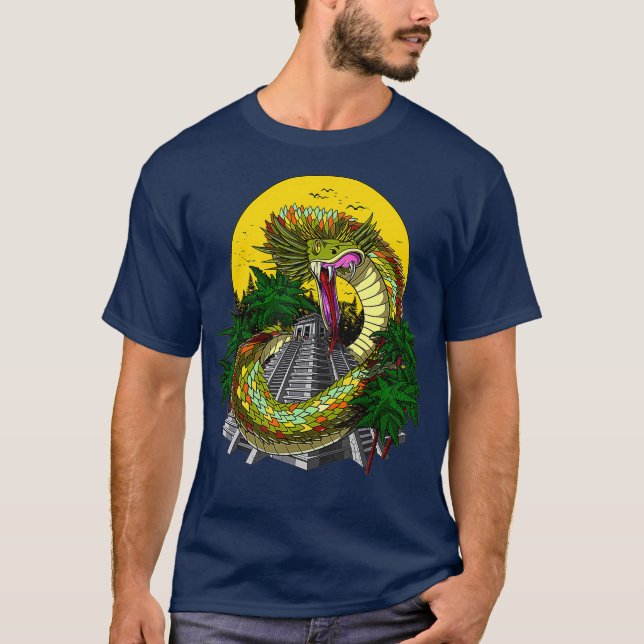 T-shirt Quetzalcoatl Aztec Dieu Pyramides mayas antiques (Devant)