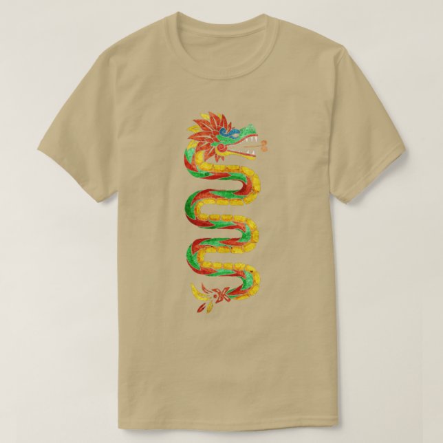 T-shirt Quetzalcoatl Aztec Mayan Featherserpent Toltec (Design devant)
