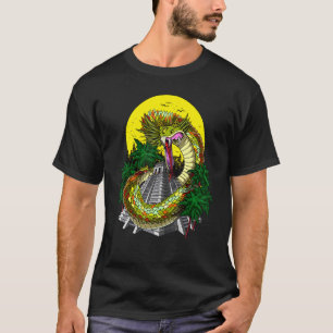 T-shirt Quetzalcoatl Dieu Aztèque Anciennes Pyramides Maya