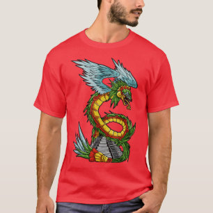 T-shirt Quetzalcoatl Serpent Ancien Temple Aztèque Maya à
