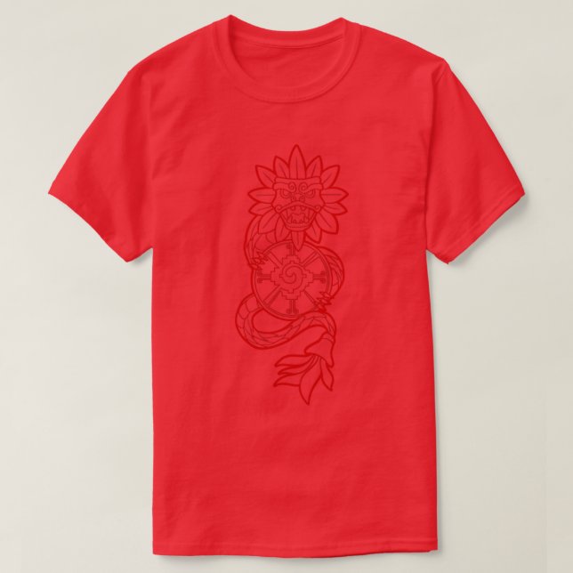 T-shirt Quetzalcoatl Serpent aztèque Maya Aztec Stone Inca (Design devant)
