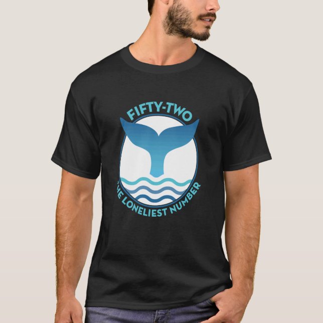 T-shirt Queue de baleine bleue avec vague et 52 baleine so (Devant)
