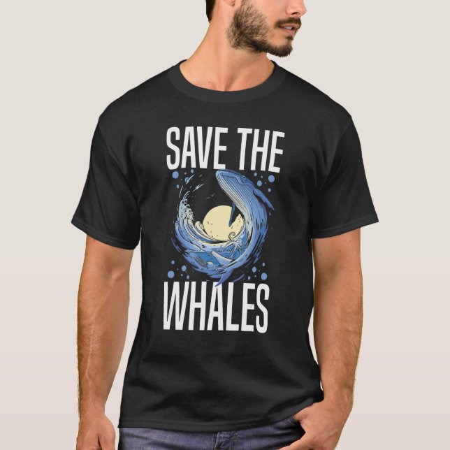 T-shirt Queue de baleine bleue baleines à bosse citations  (Devant)