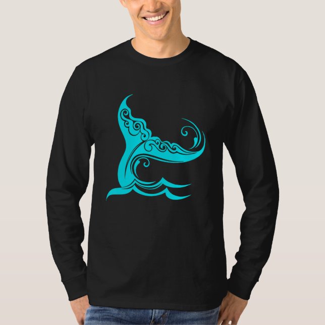 T-shirt Queue De Baleine Dans Les Vagues Baleine Orca Écon (Devant)