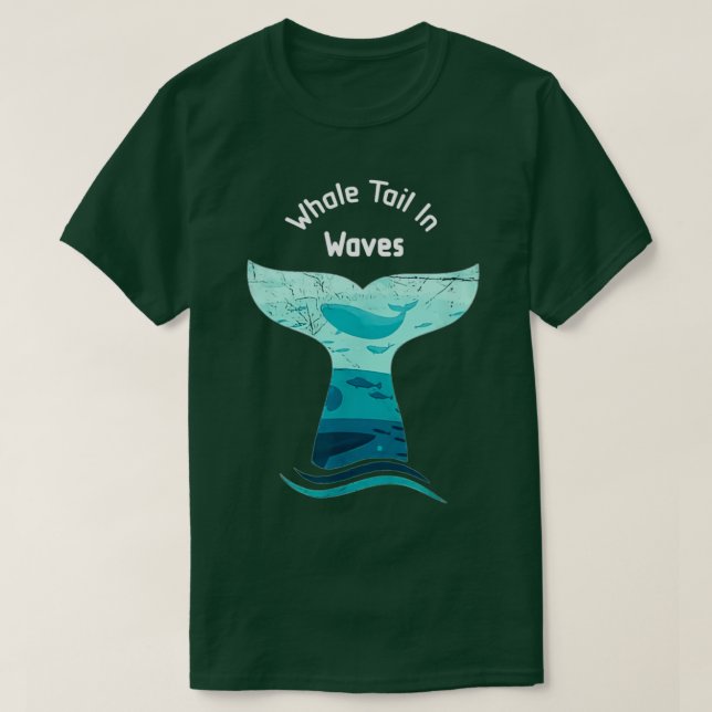 T-shirt Queue De Baleine En Vagues (Design devant)