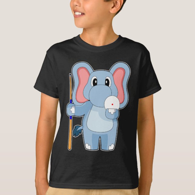 T-shirt Queue de billard éléphant (Devant)
