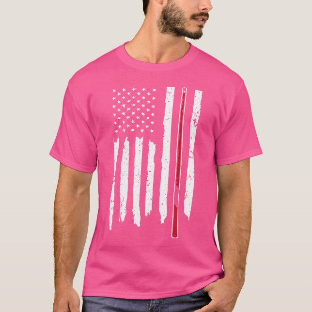 T-shirt Queue de billard Snooker Usa Drapeau Billard Snook (Devant)