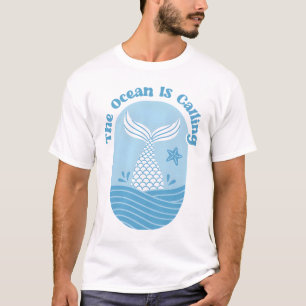T-shirt Queue De Sirène L'Océan Appelle Citation