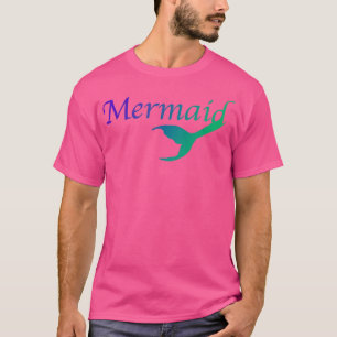 T-shirt Queue de sirène texte vert pourpre