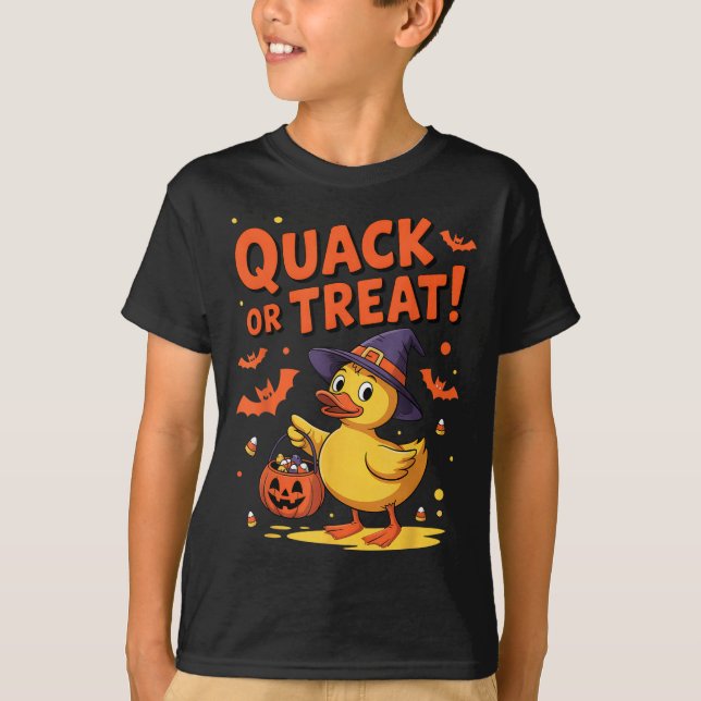 T-shirt Queue Ou Traiter Drôle Canard En Caoutchouc Hallow (Devant)