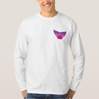 T-shirt Queue Saumon rose violet + logo sur le dos