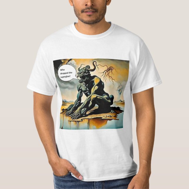 T-shirt Qui a laissé tomber la colle super forte (Devant)