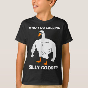 T-shirt Qui appelez-vous stupide oie drôle mème de gym