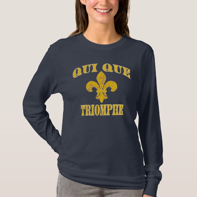 T-shirt Qui Dat Cajun Triomphe Français (Devant)