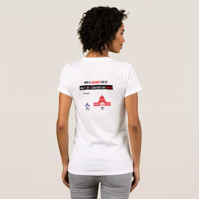 T-shirt Qui décide pour nous ? Statistiques pour Pro-Choic (Dos entier)