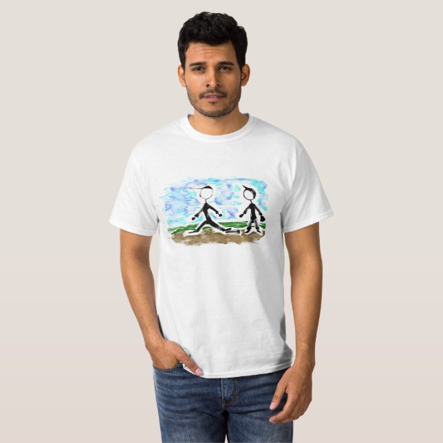 T-shirt Qui est allumé premier (Devant entier)