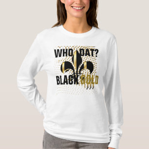 T-shirt Qui est-ce ? Coeurs d'or noir/Fleur de Lis