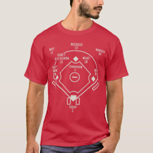 T-shirt Qui est en premier Classique Baseball Abbott Drôle