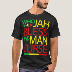 T-shirt Qui Jah bénit Aucun Homme Malédiction Rasta