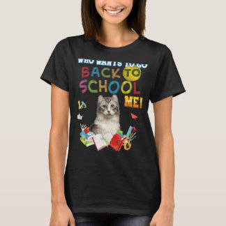 T-shirt Qui veut retourner à l'école Me American Curl Cat