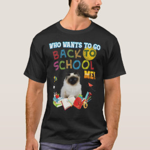 T-shirt Qui Veut Retourner À L'École Me Birman Chat Enfant