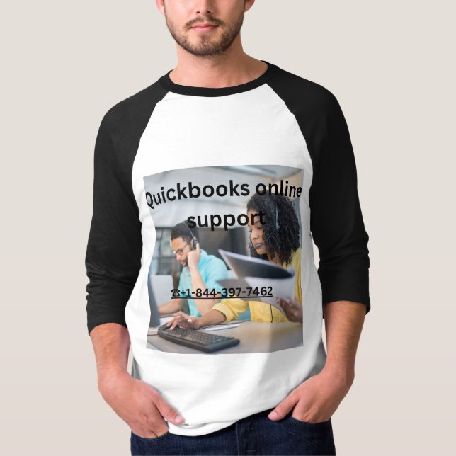 T-shirt Quickbooks support de paie en ligne +1-844-397-746 (Devant)