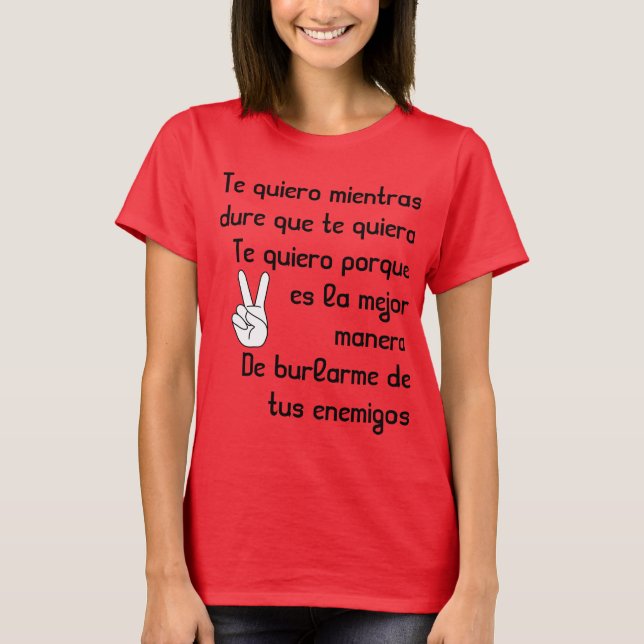 T-shirt Quiero espagnol de Te de textes de chanson (Devant)
