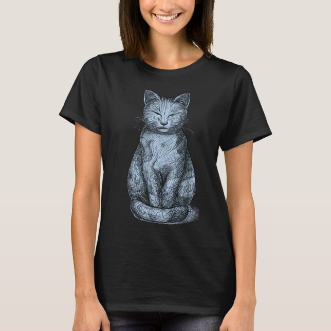T-shirt Quiet Awareness Light Cosmic Cat Healing (Devant)