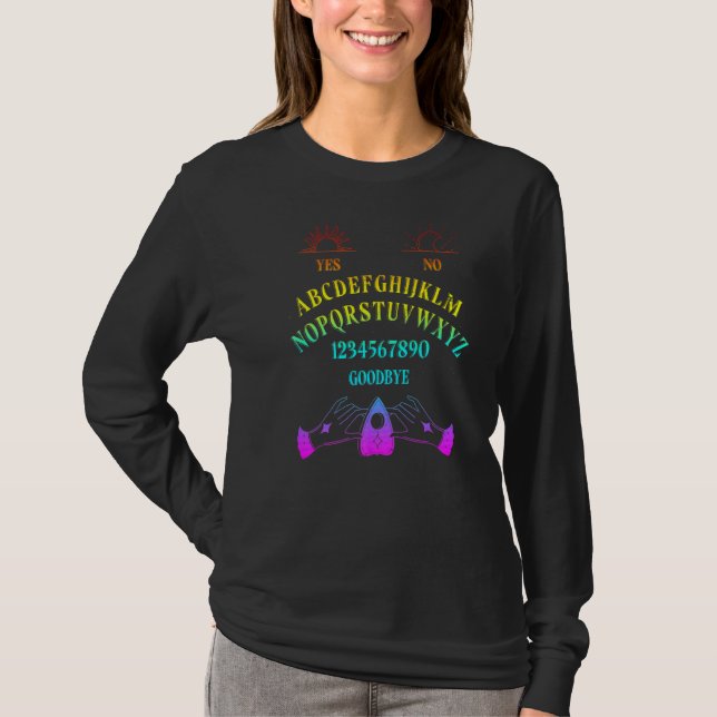 T-shirt Quija Board Gothic Witch Paranormal Witchcraft Spo (Devant)